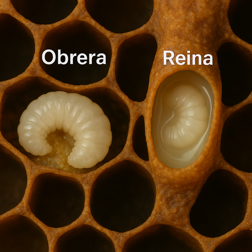 Fase 4: Alimentación larval con jalea real y polen